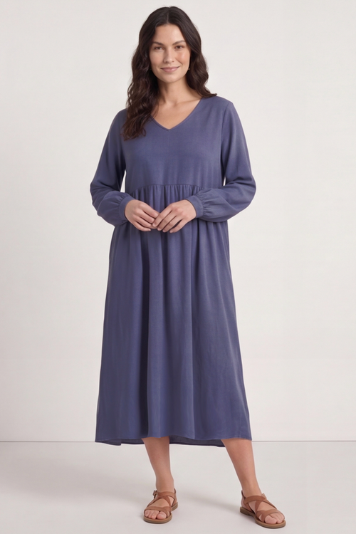 Eliza Cotton Dress Blue - Image 4