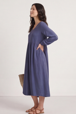 Eliza Cotton Dress Blue Blue - Eliza Cotton Dress Blue
