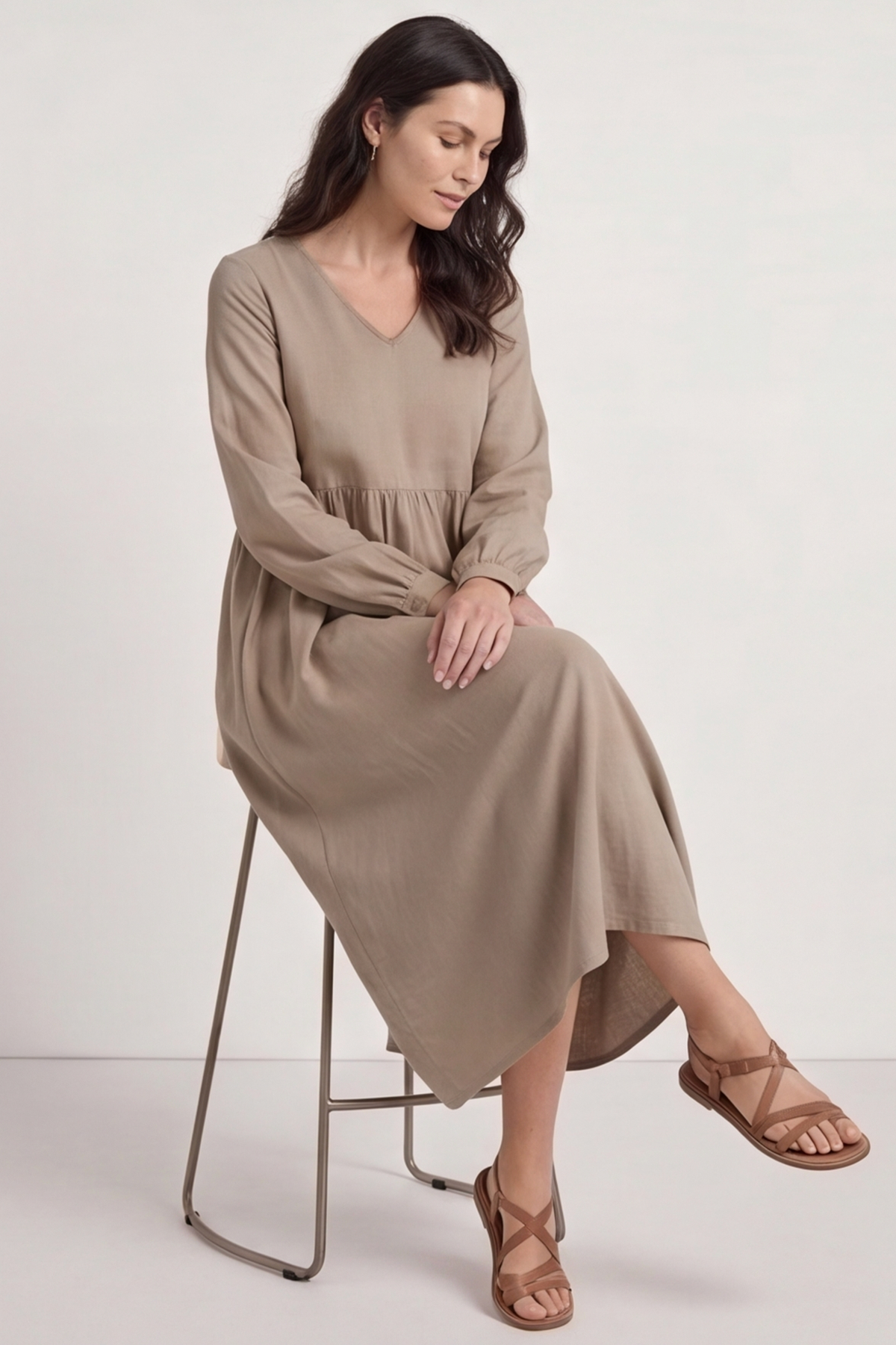 Eliza Cotton Dress Mocha