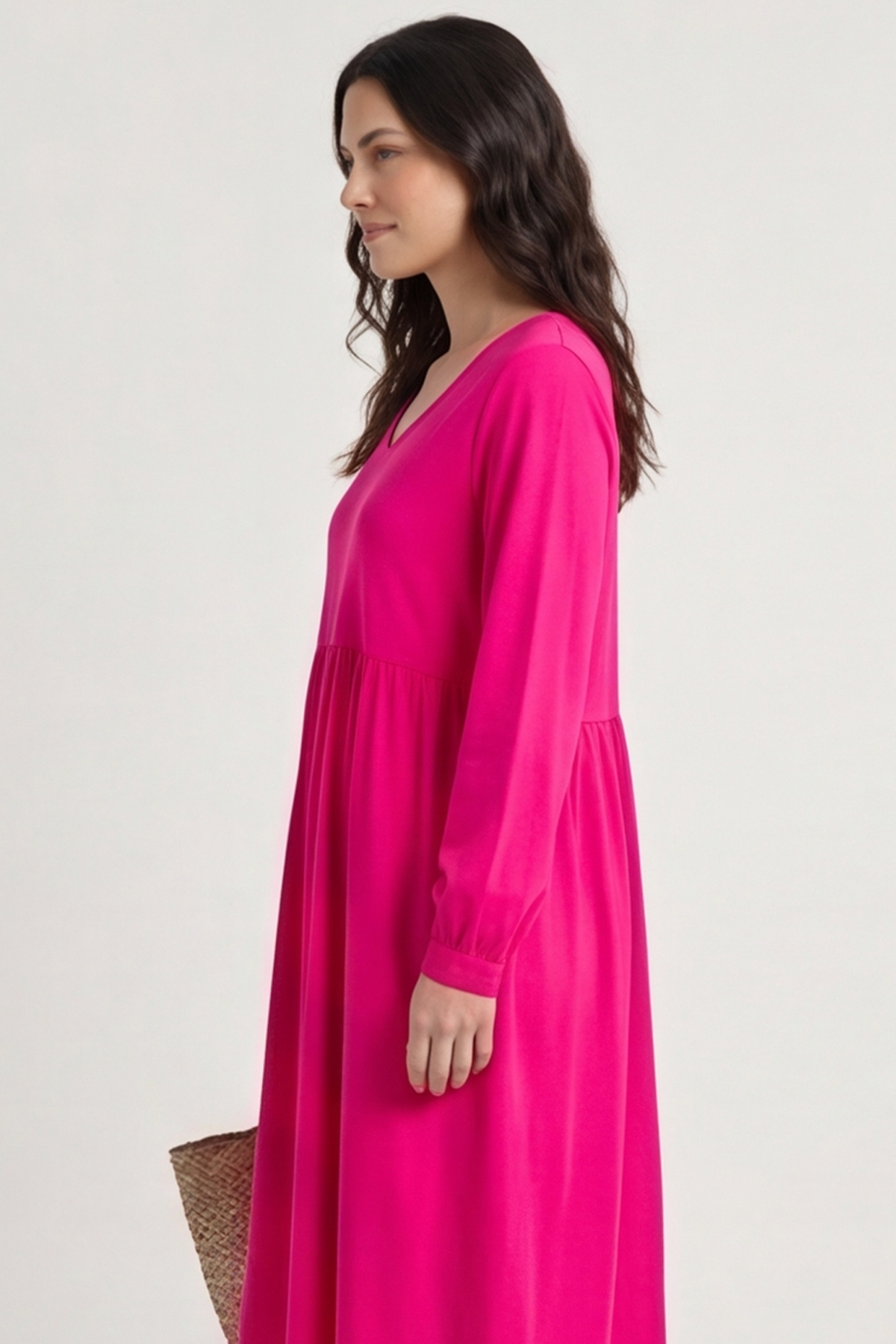 Eliza Cotton Dress Fuchsia