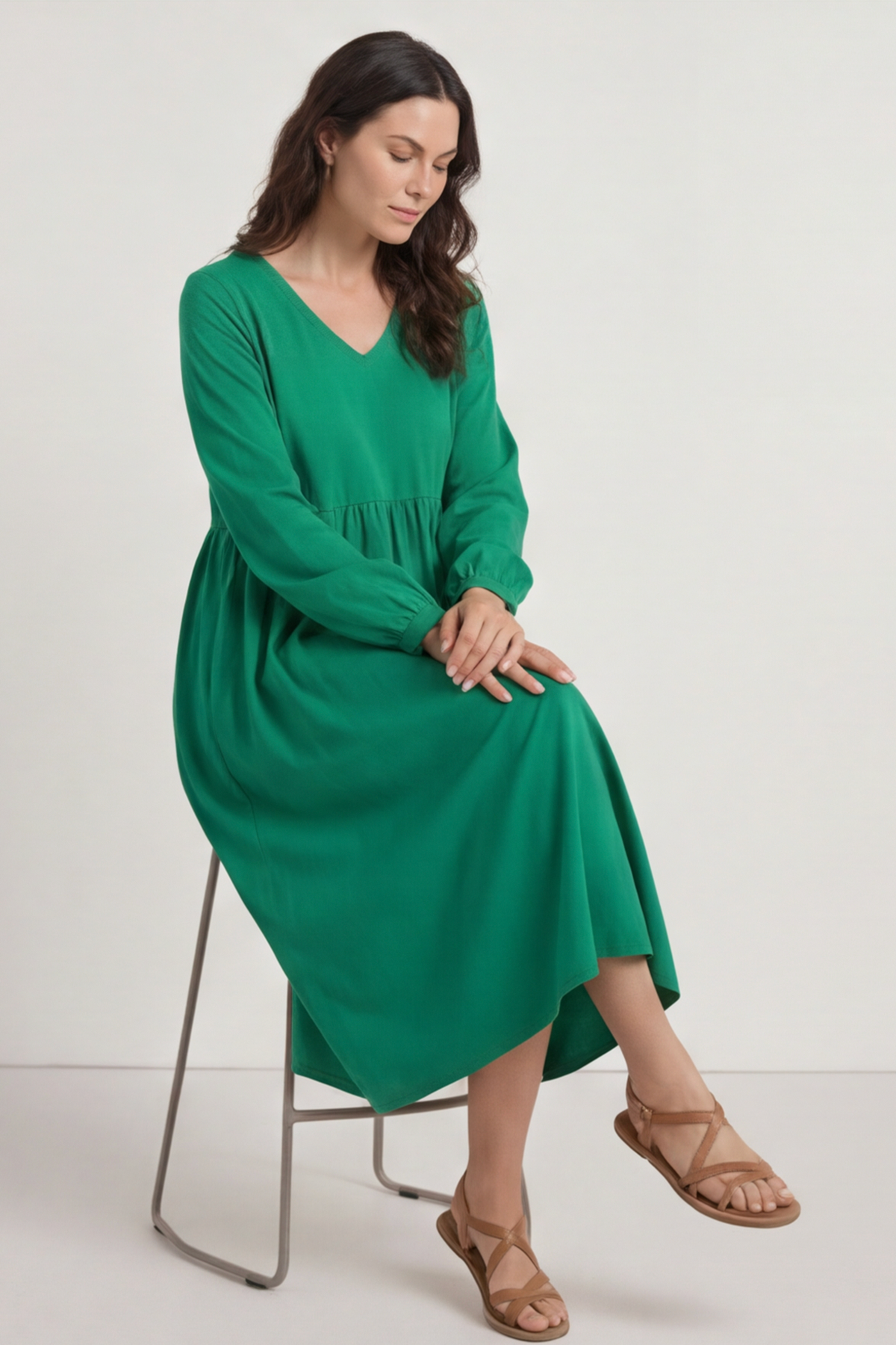 Eliza Cotton Dress Green