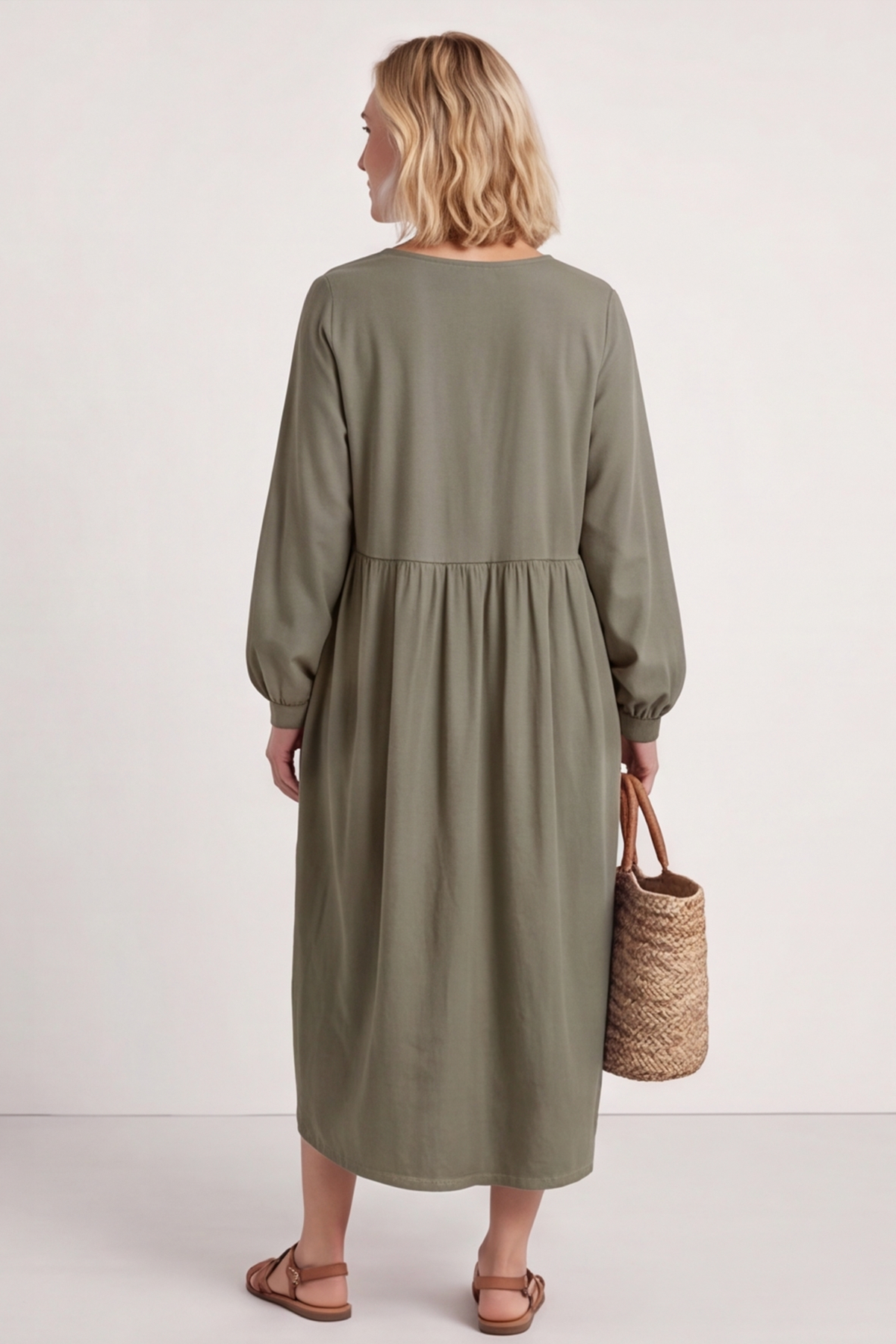 Eliza Cotton Dress Khaki