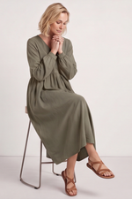 Eliza Cotton Dress Khaki Khaki - Eliza Cotton Dress Khaki