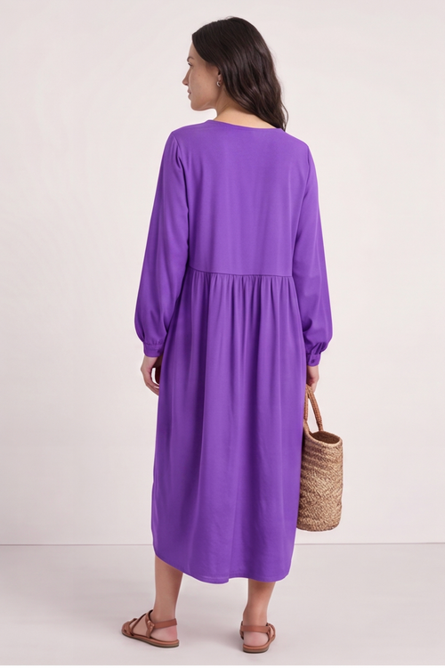 Eliza Cotton Dress Purple - Image 4