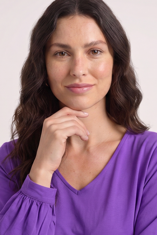 Eliza Cotton Dress Purple - Image 2