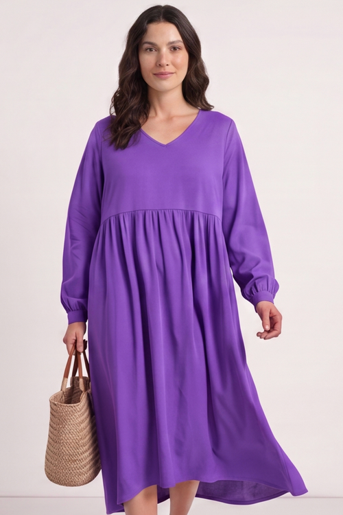 Eliza Cotton Dress Purple - Image 5