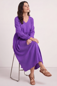 Eliza Cotton Dress Purple