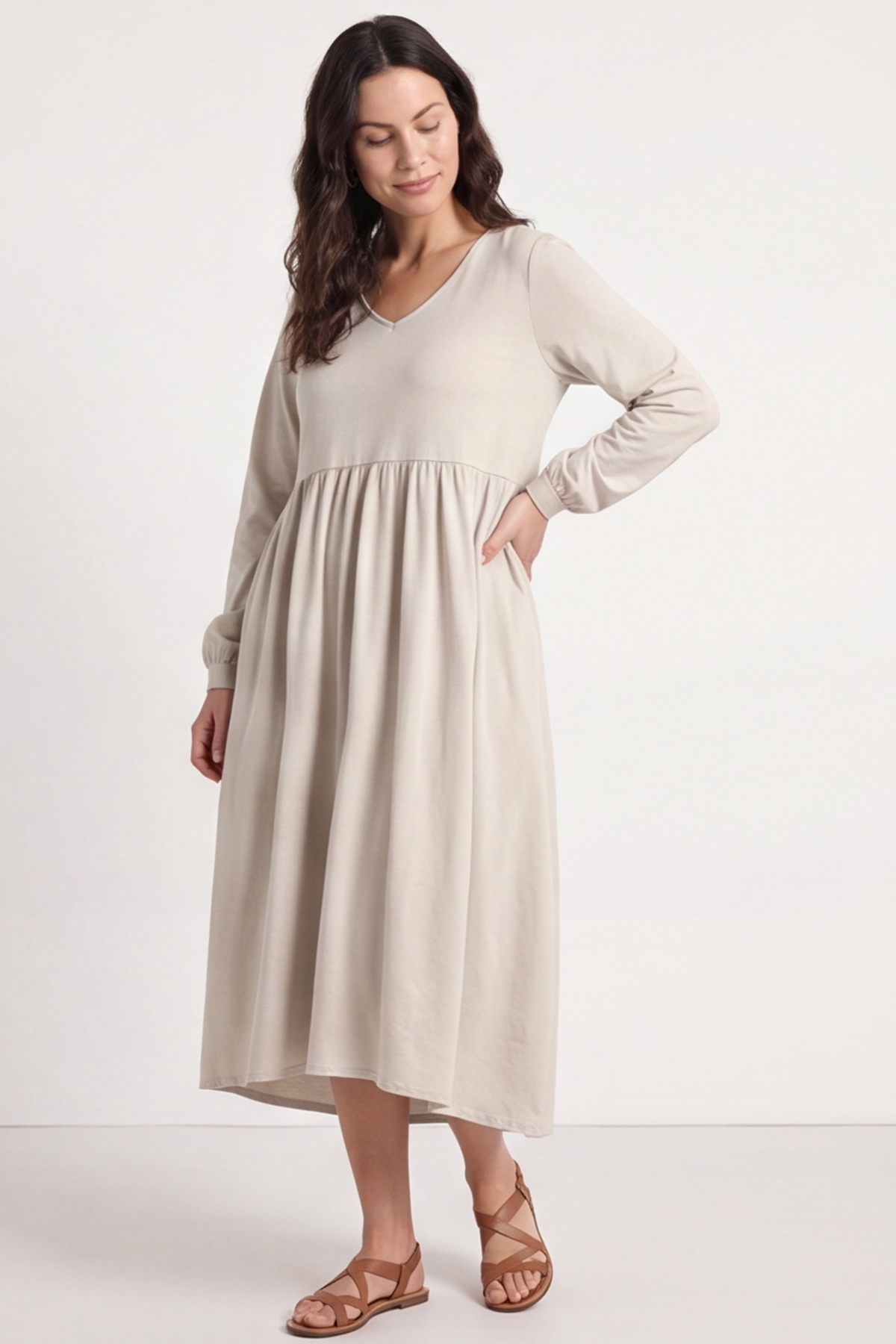 Eliza Cotton Dress Stone