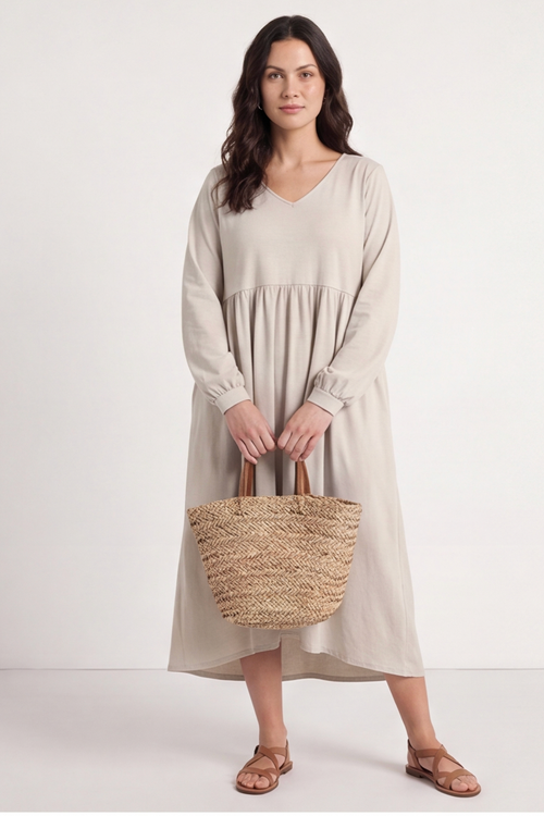 Eliza Cotton Dress Stone - Image 4