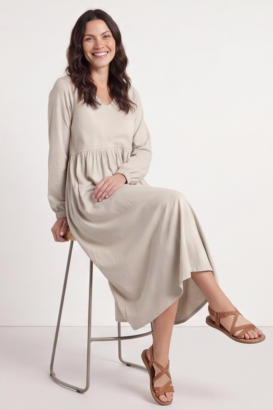 Eliza Cotton Dress Stone