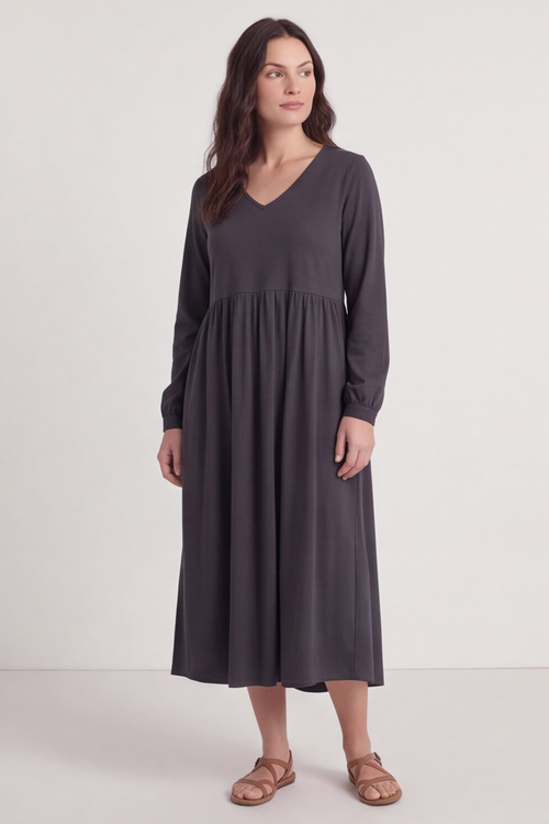 Eliza Cotton Dress Charcoal - Image 6
