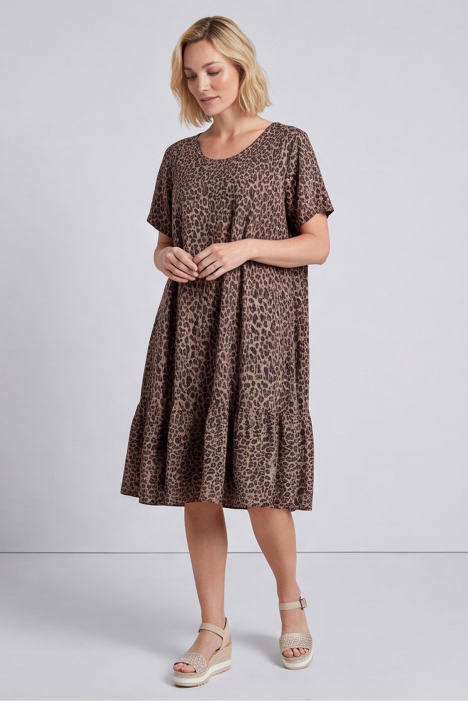 Esme Mocha Print Dress