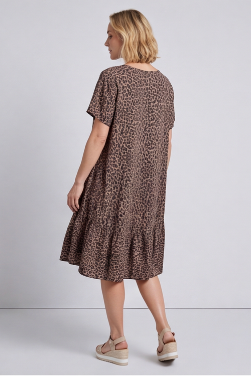 Esme Mocha Print Dress - Image 2