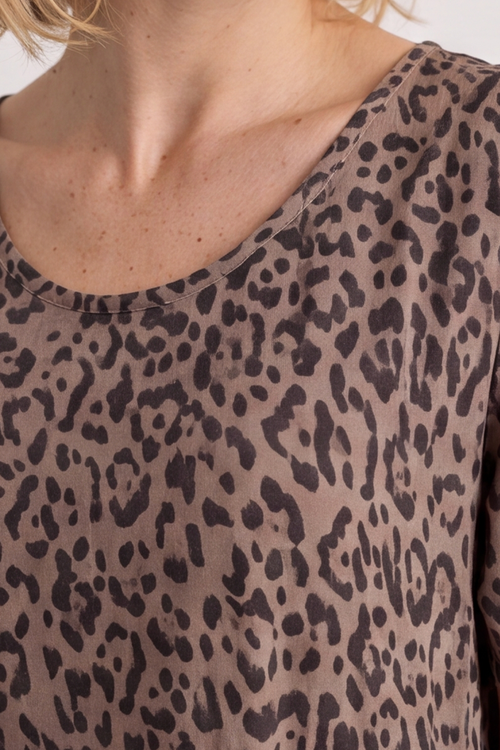 Esme Mocha Print Dress - Image 3
