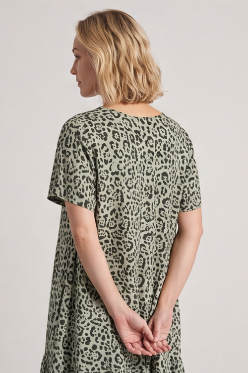 Esme Khaki Print Dress - Image 2