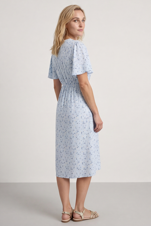 Etienne Floral Wrap Dress Light Blue - Image 2
