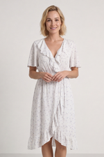 Etienne Floral Wrap Dress Grey Grey - Etienne Floral Wrap Dress Grey