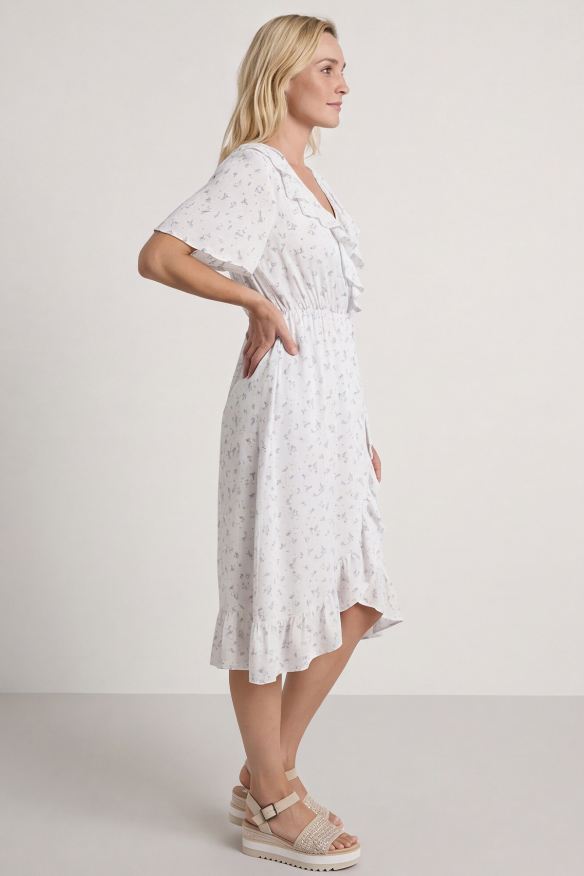 Etienne Floral Wrap Dress Grey