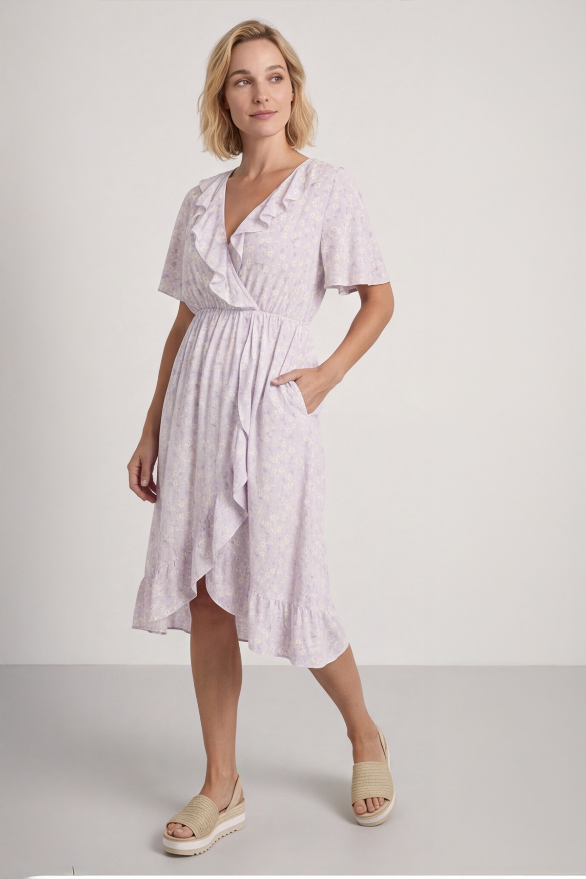 Etienne Floral Wrap Dress Lilac