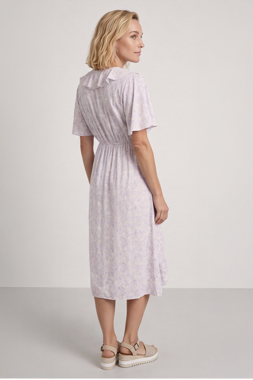 Etienne Floral Wrap Dress Lilac - Image 3