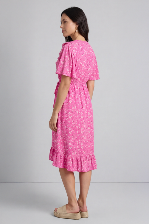 Etienne Floral Wrap Dress Fuchsia - Image 4