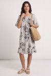 Fabiola Print Bardot Tunic Black