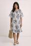 Fabiola Print Bardot Tunic Navy