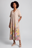 Whitstable V Neck Stone Floral Linen Dress