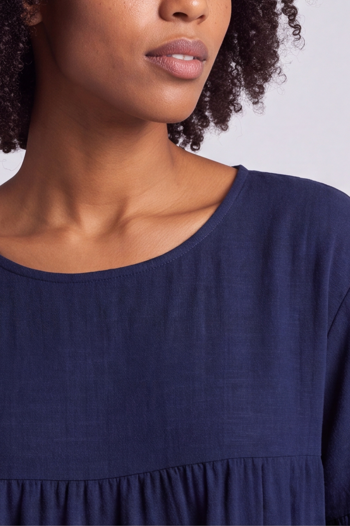 Arabella Cotton Tunic Top Navy