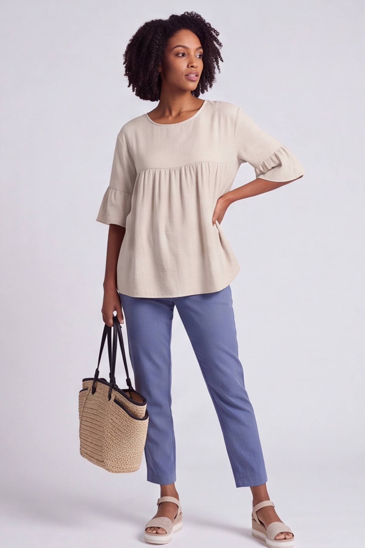 Arabella Cotton Tunic Top Stone