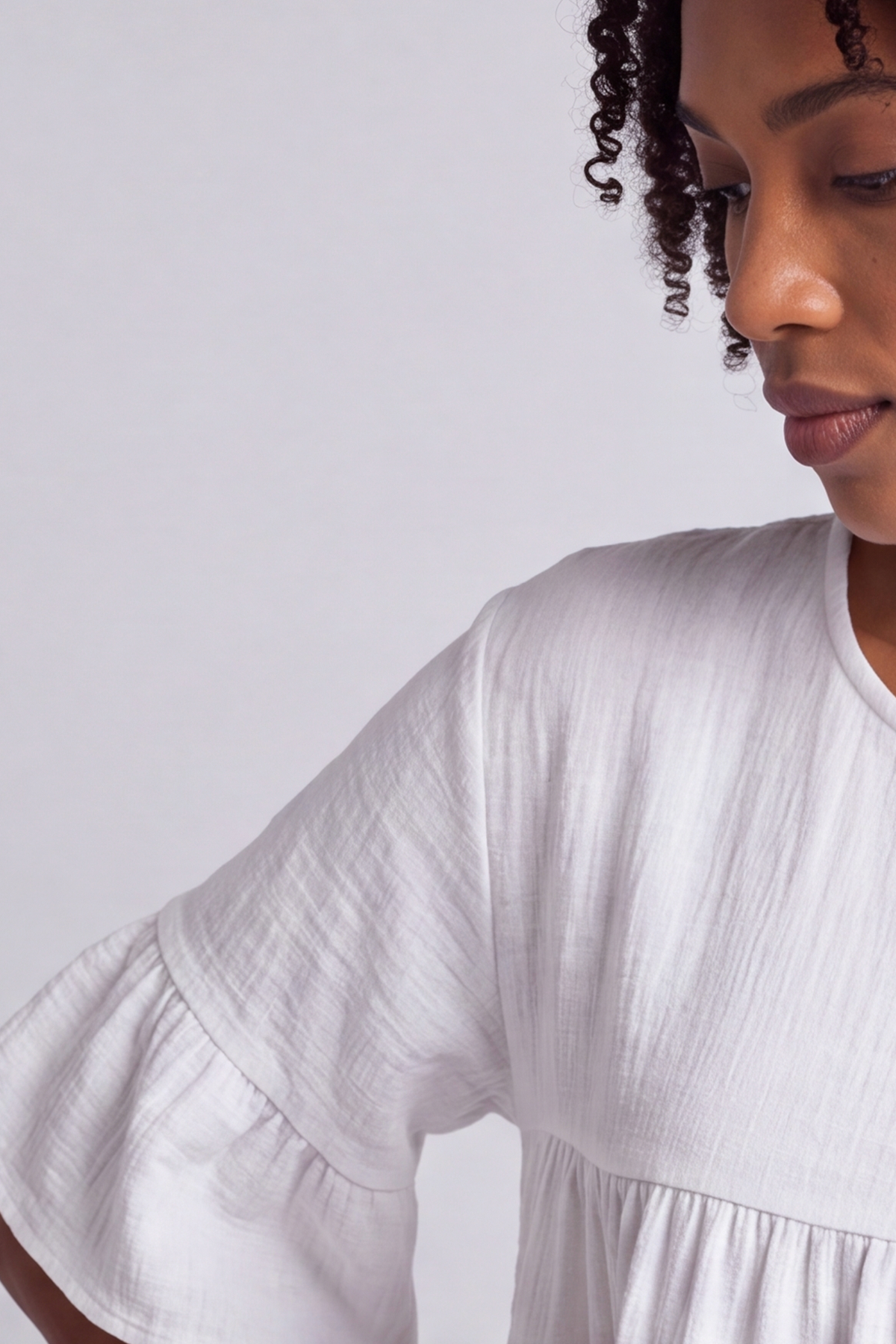 Arabella Cotton Tunic Top White