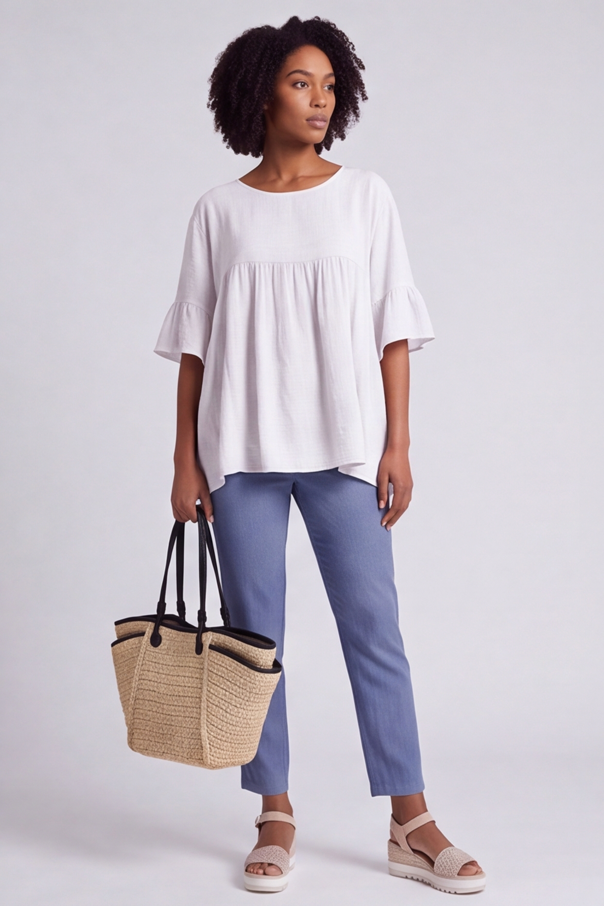 Arabella Cotton Tunic Top White