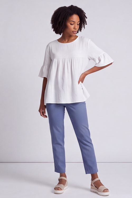 Arabella Cotton Tunic Top White - Image 6