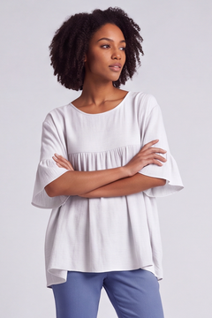 Arabella Cotton Tunic Top White