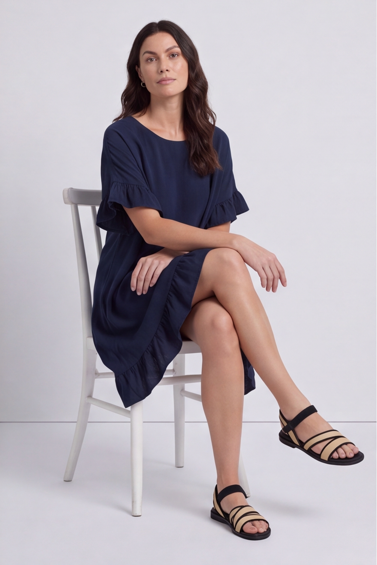 Aria Essential Cotton Top Navy