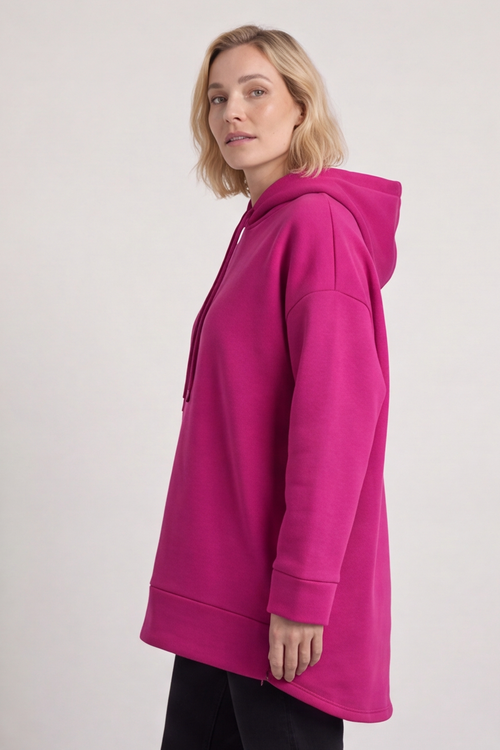 Jaylen Hooded Cotton Top Fuchsia - Image 3