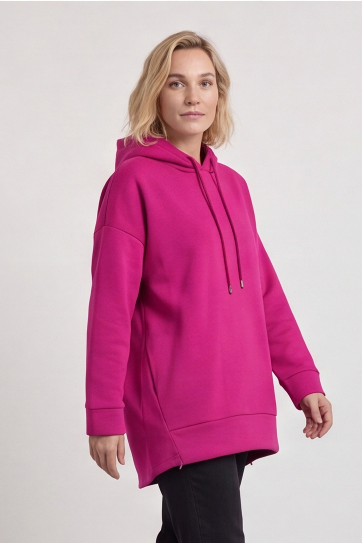 Jaylen Hooded Cotton Top Fuchsia