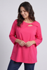 Gemma Knot Detail Cotton Top Fuchsia