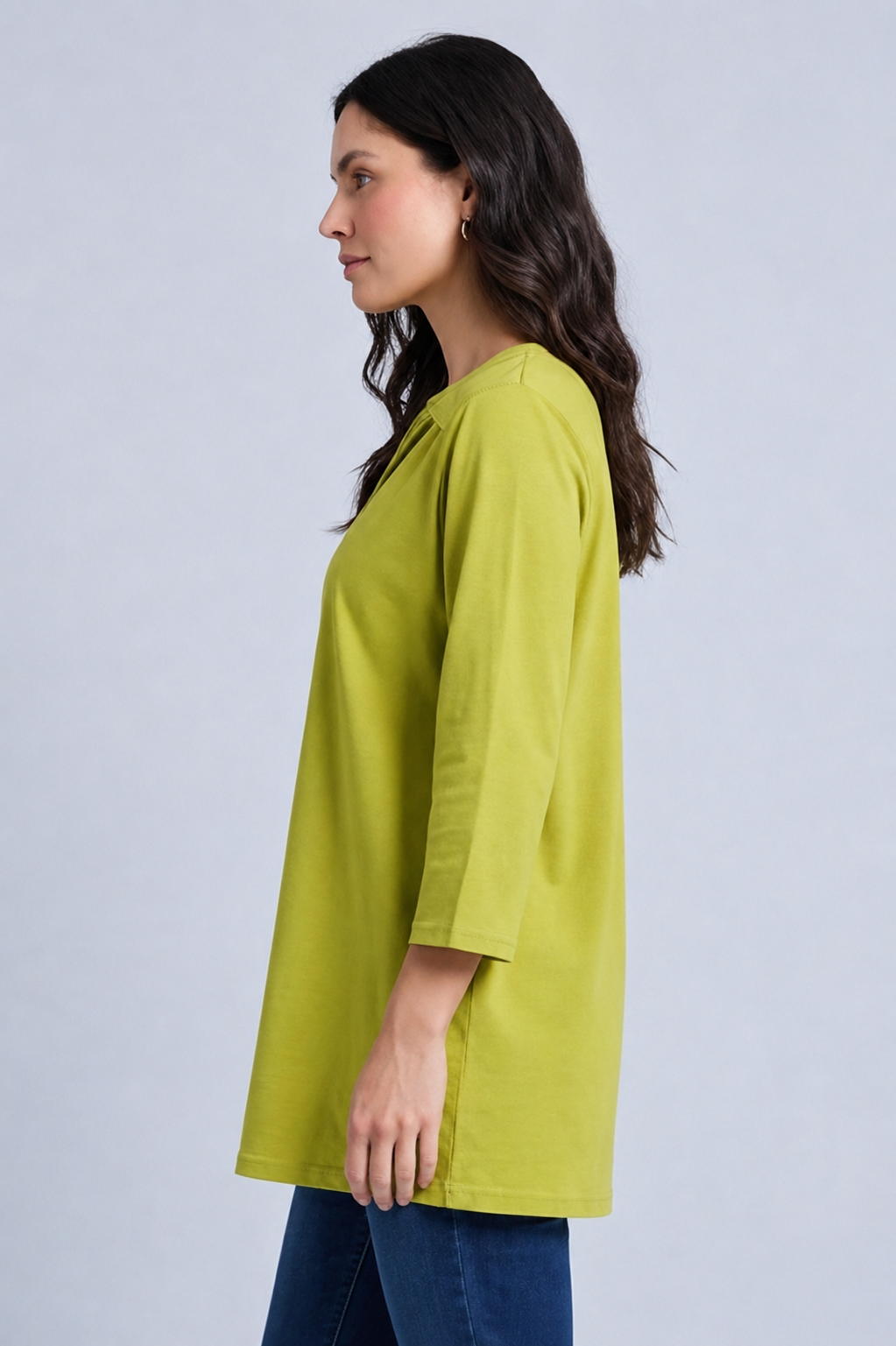 Gemma Knot Detail Cotton Top Olive