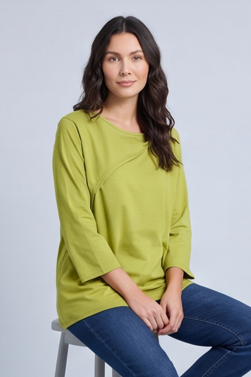 Gemma Knot Detail Cotton Top Olive - Image 6