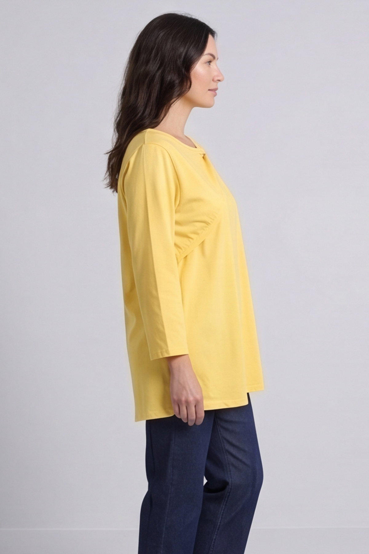 Gemma Knot Detail Cotton Top Yellow