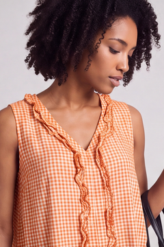 Astrid Gingham Vest Top Orange