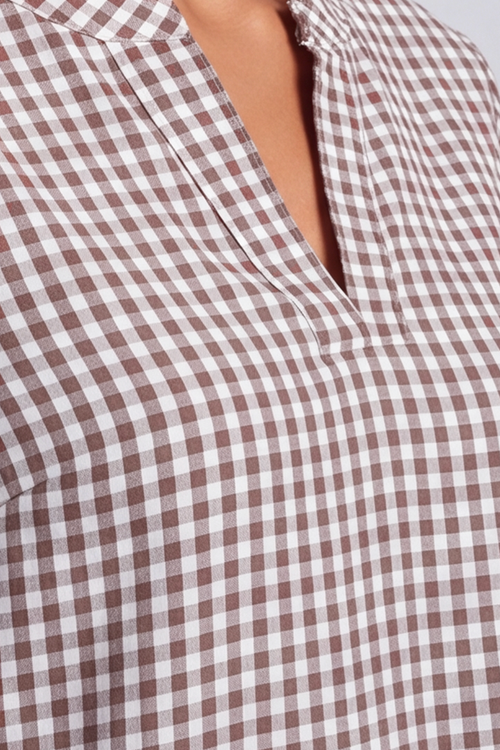Aurelia Gingham Cotton Top Cocoa - Image 6