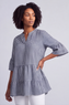 Aurelia Gingham Cotton Top Navy