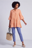 Aurelia Gingham Cotton Top Orange