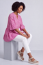 Aurelia Gingham Cotton Top Fuchsia