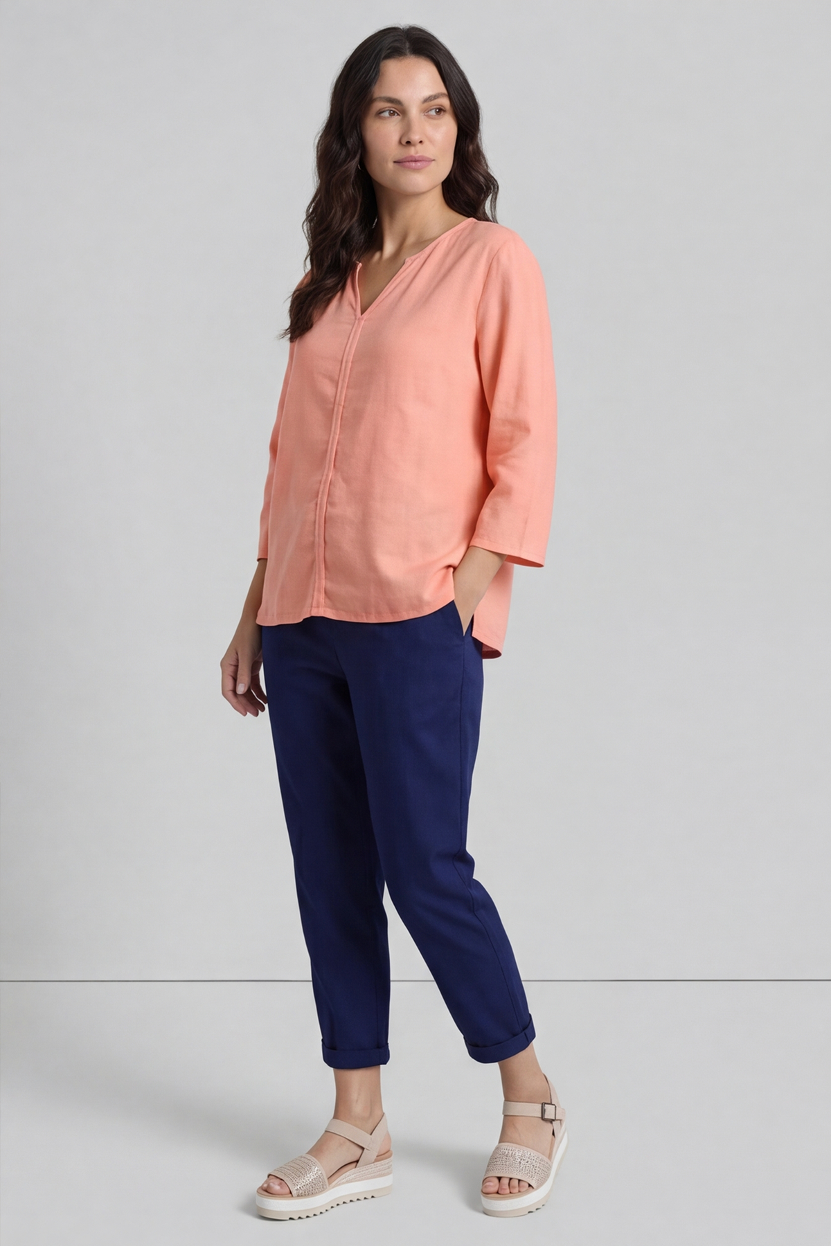 Grace Linen Top Orange