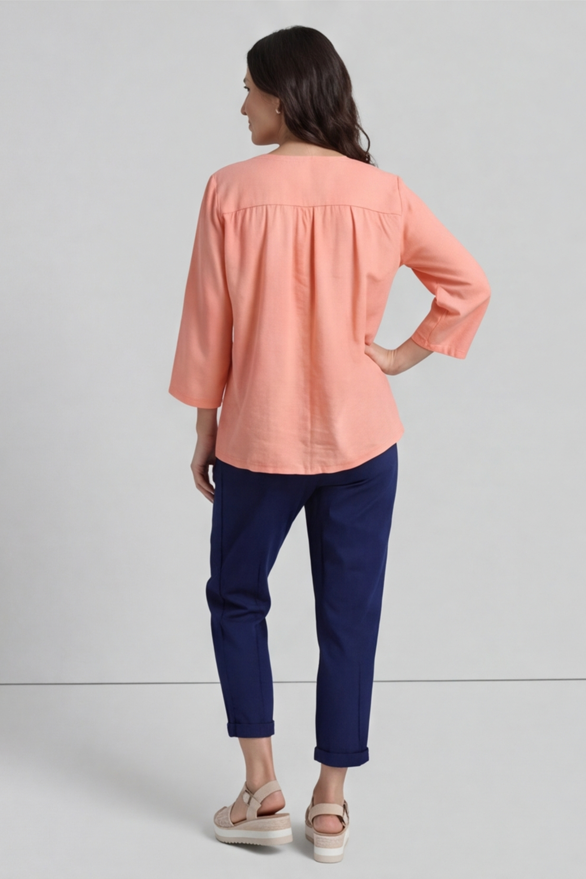 Grace Linen Top Orange