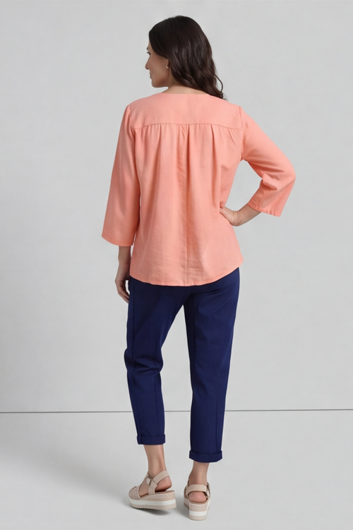 Grace Linen Top Orange - Image 4