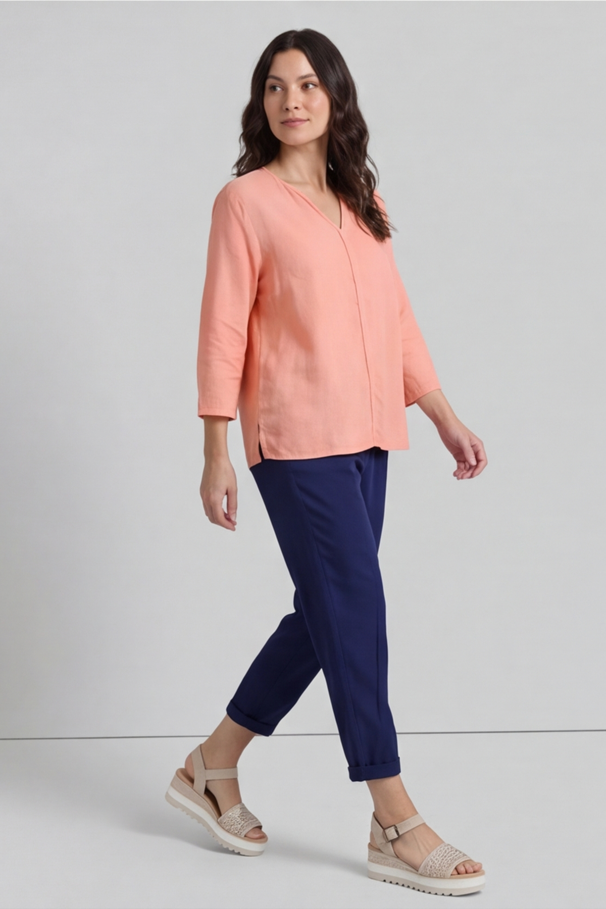 Grace Linen Top Orange